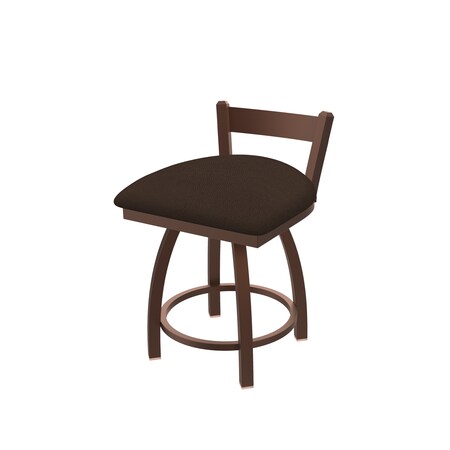 Holland Bar Stool Co 18" Low Back Swivel Vanity Stool, Bronze Finish, Rein Coffee Seat 82118BZ025